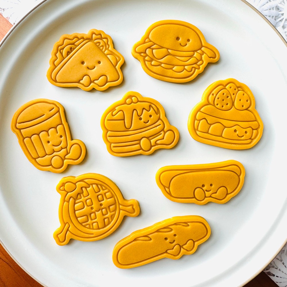 Kitchen Baking Products - แม่พิมพ์คุกกี้รูปเบอร์เกอร์น่ารัก แม่พิมพ์เค้ก บิสกิต ของตกแต่งขนม อุปกรณ์ทำขนมหวาน