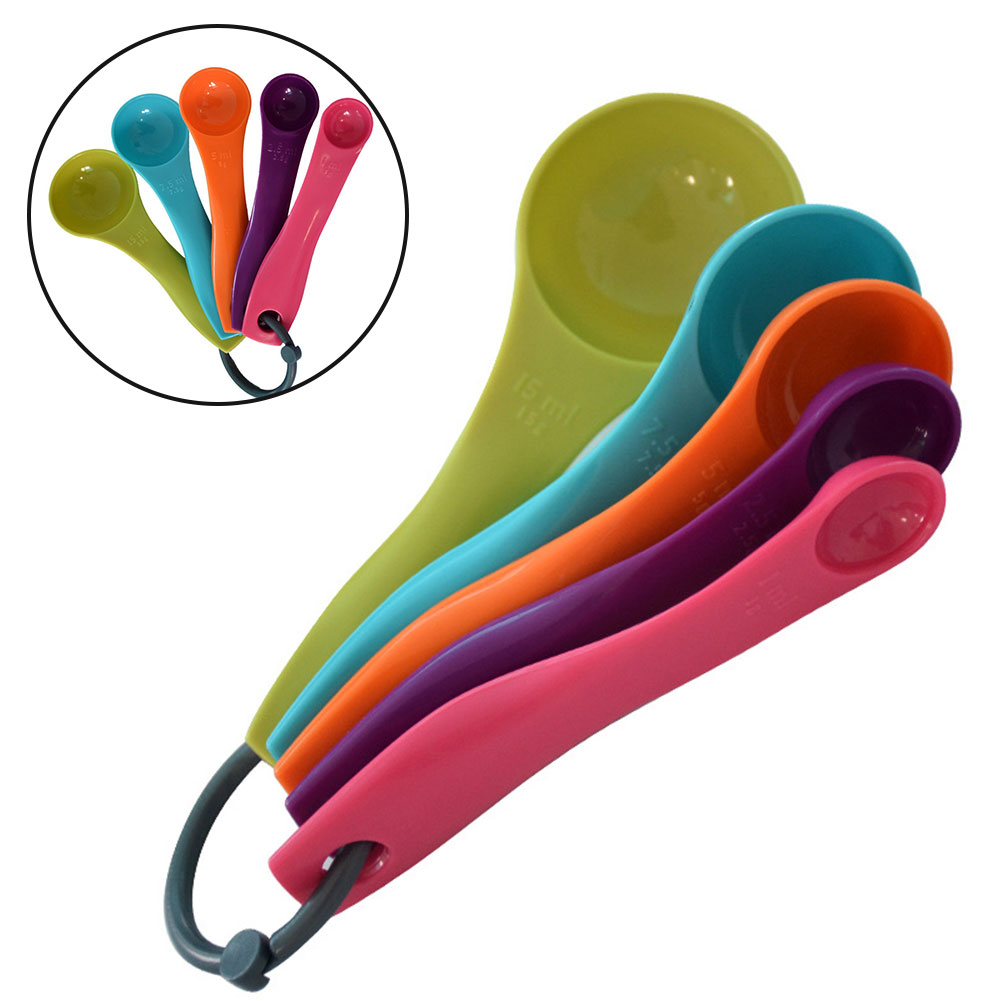 Kitchen Baking Utensil Set - 5 ชิ้นที่มีสีสันเกลือน้ํามันช้อนน่ารักครัว Colourworks วัดช้อนช้อนถ้วยเบเกอรี่ชุด 1/2. 5/5/7.5/15ml