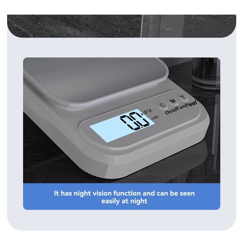 Kitchen Scale Precise - 【ESSENTIALS】เครื่องชั่งดิจิตอลสำหรับทำอาหารในครัว 3KG/0.1G- เครื่องชั่งอาหารดีไซน์กะทัดรัดความแม่นยำสูง