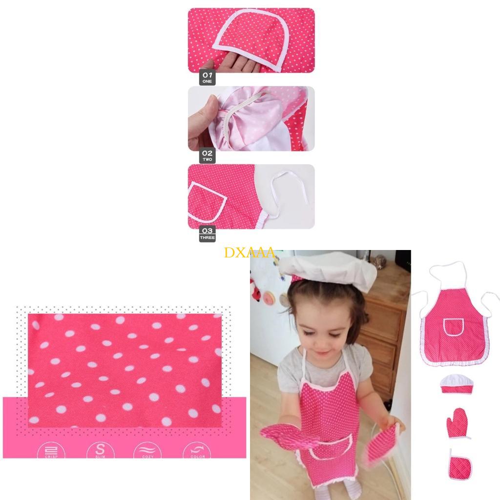 Baking Kitchen Kids - ชุดเชฟ DXAA ชุดเด็กทำอาหารและชุดอบเด็กชุดบทบาทการเล่นชุดแต่งกาย