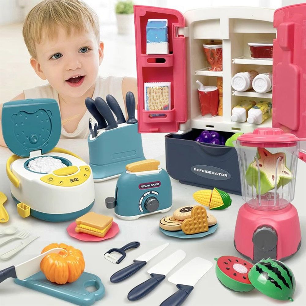 Baking Kitchen Kids - ชุดของเล่นทำอาหารหลากสีสัน ชุดของเล่นเตาอบไมโครเวฟพลาสติก ชุดของเล่นเตาแก๊สจำลอง ของเล่นบ้านครัวจำลอง ของขวัญ