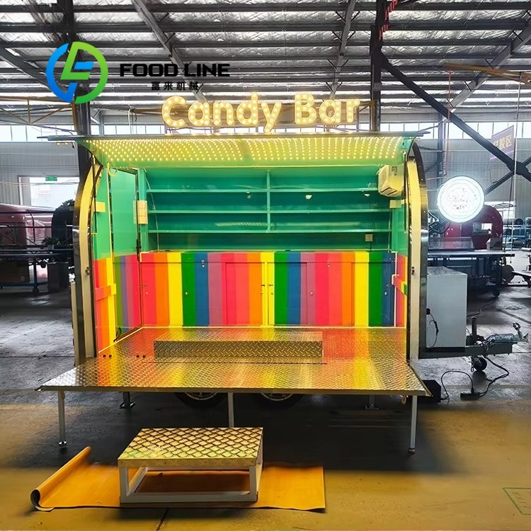 Kitchen Baking Cart - รถพ่วงเคลื่อนที่แบบกำหนดเองสำหรับขายอาหาร รถเข็นบาร์บีคิวขนาดเล็กแบบเคลื่อนที่ สไตล์อเมริกัน ครัวคู่ พร้อมเตาอบและปล่องควัน สำหรับขายอาหารตามมาตรฐานสหภาพยุโรป