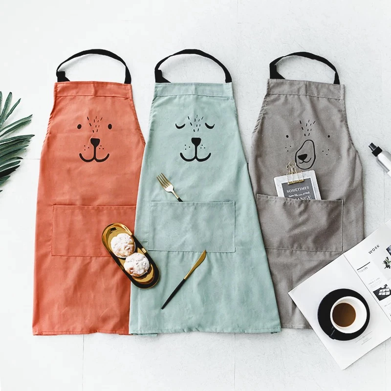 Baking Kitchen Kids - การ์ตูนหมีเด็กผู้ใหญ่ผ้ากันเปื้อนผู้หญิงผ้ากันเปื้อนครัว BBQ Bib เบเกอรี่เด็กภาพวาด Interest class