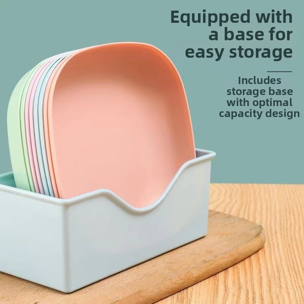 Kitchen Baking Utensil Set - ชุดจานผลไม้และขนมหวานแบบใช้ซ้ำได้ 10 ชิ้น - จานขนมอเนกประสงค์แบบล้างทำความสะอาดได้พร้อมฐานในตัวสำหรับใส่กระดูกและขนม 14