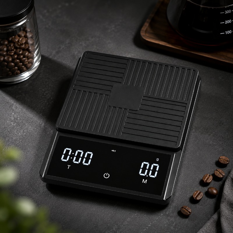 Kitchen Scale Precise - เครื่องชั่งกาแฟแบบมืออาชีพ ความแม่นยำ 0.1 กรัม หน้าจอสัมผัสอัจฉริยะ พร้อมตัวจับเวลา