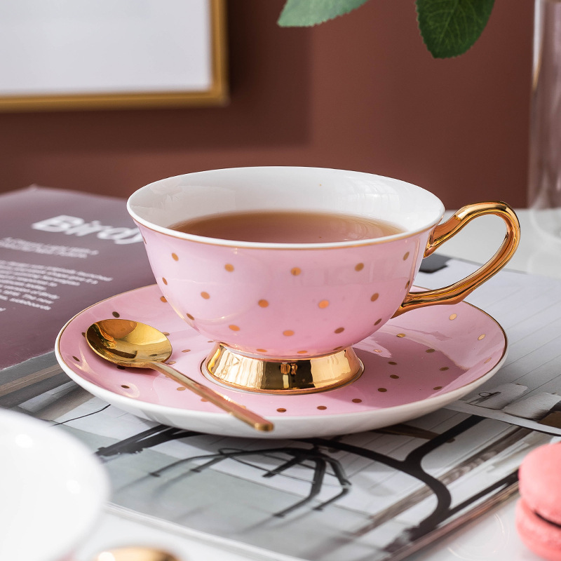 แก้วกาแฟเซรามิกสีชมพูพร้อมจานร - Kitchen Baking Utensil Set บทวิจารณ์และราคา