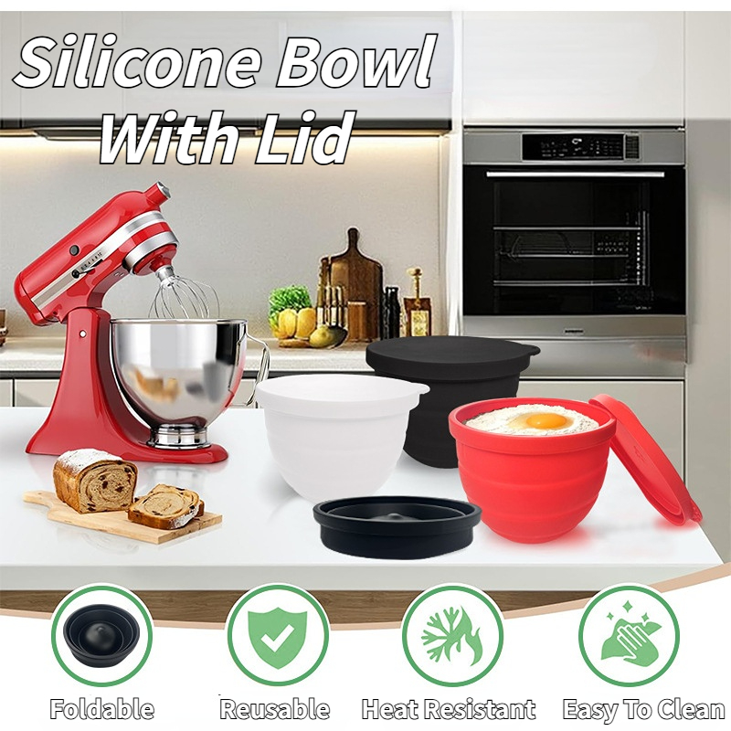 ชามซิลิโคนพับได้พร้อมฝาปิด - ส - Kitchen Aid Baking Lid บทวิจารณ์และราคา