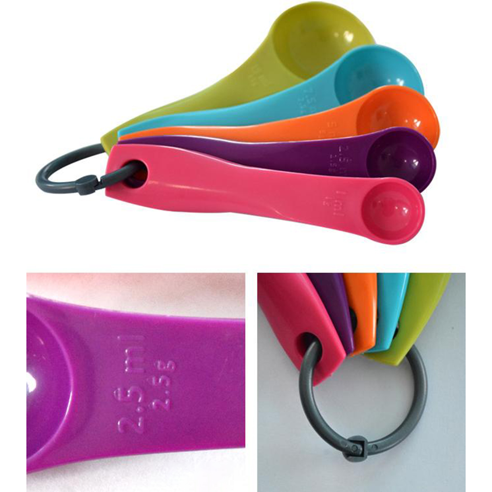 5 ชิ้นที่มีสีสันเกลือน้ํามันช้ - Kitchen Baking Utensil Set บทวิจารณ์และราคา