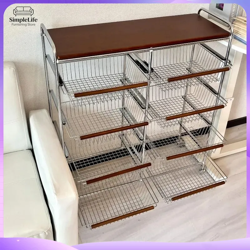 รถเข็นครัวสไตล์เรโทรพร้อมล้อเล - Kitchen Baking Cart บทวิจารณ์และราคา