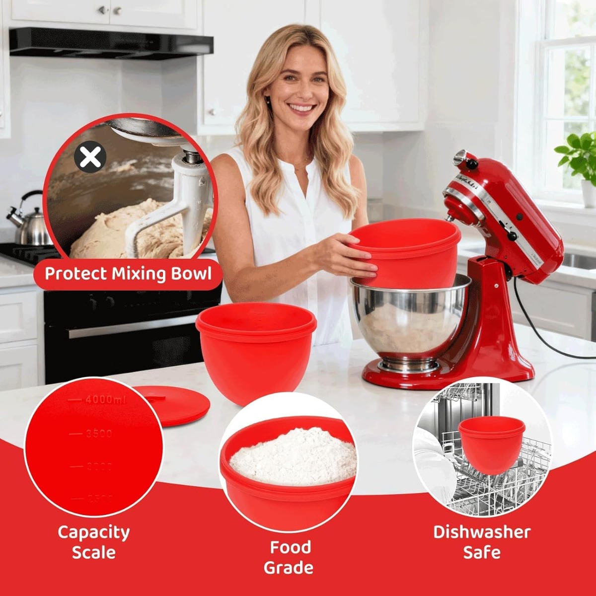 แผ่นรองชามซิลิโคนพร้อมฝาปิดสำห - Kitchen Aid Baking Lid บทวิจารณ์และราคา