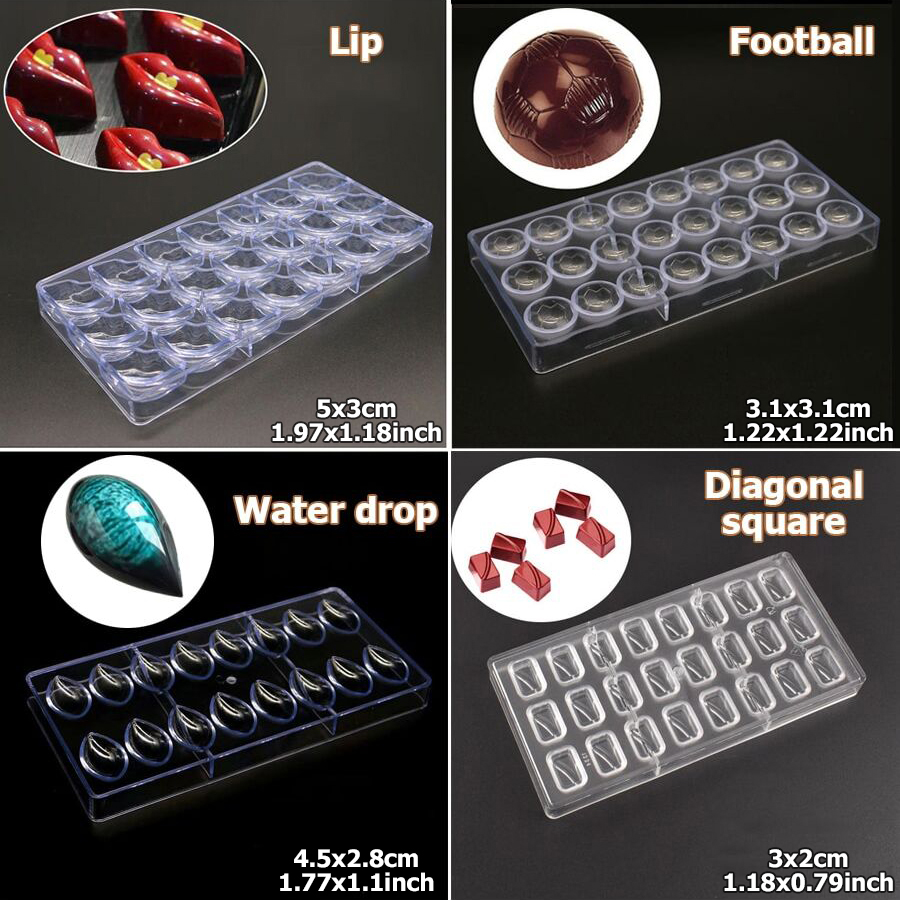 24 รูปแบบพลาสติกแม่พิมพ์ช็อกโก - Kitchen Baking Products บทวิจารณ์และราคา