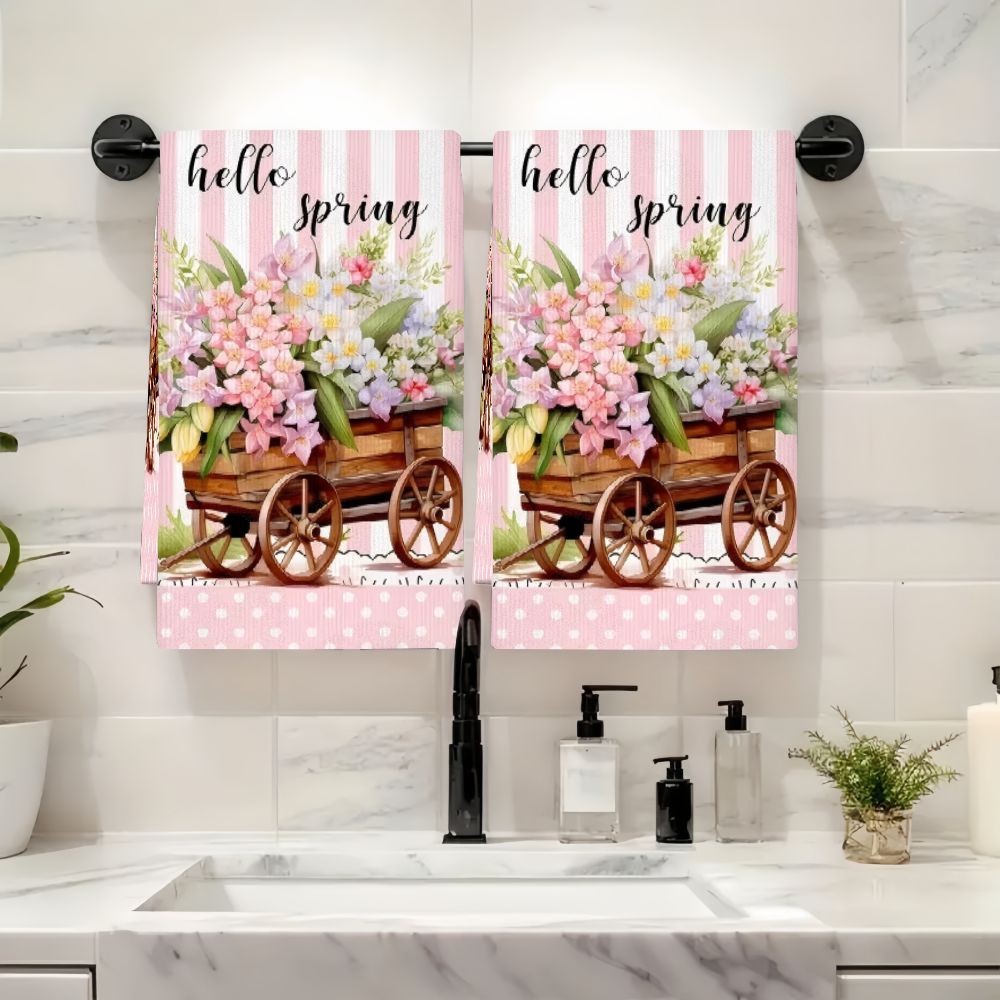 2 ชิ้น, ผ้าเช็ดครัวลายดอกไม้ฤด - Kitchen Baking Cart บทวิจารณ์และราคา