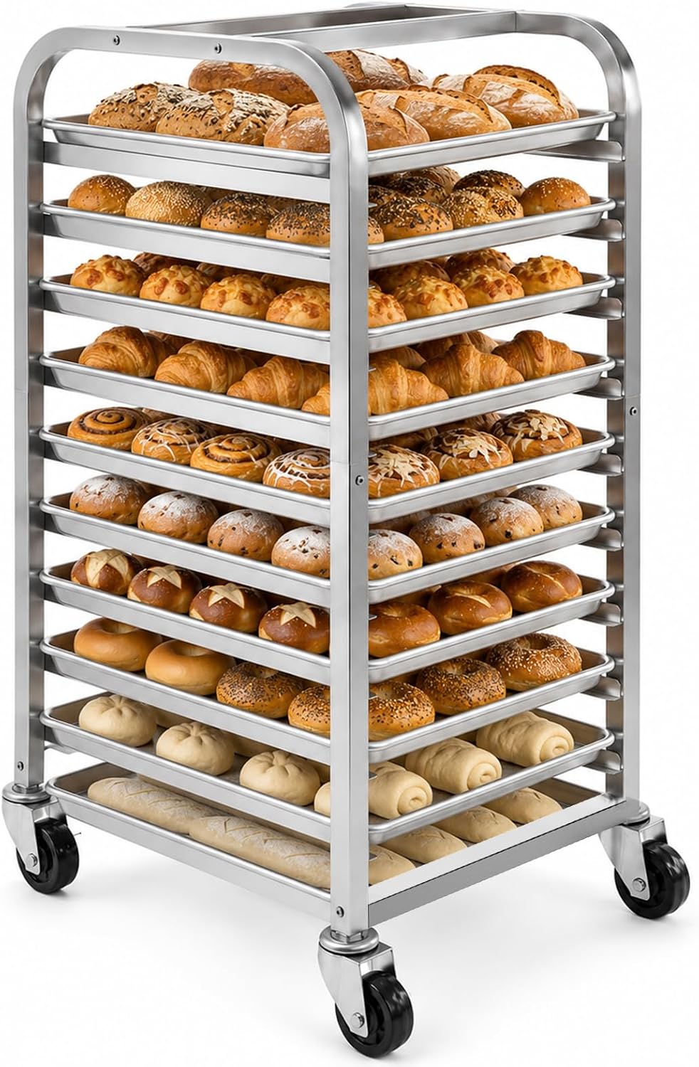 ชั้นวางถาดสแตนเลส 10 ชั้นพร้อม - Kitchen Baking Cart บทวิจารณ์และราคา